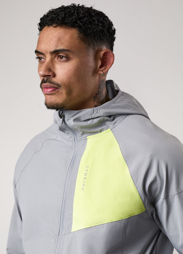 Gym King Fusion Tracksuit Top Silver Grey