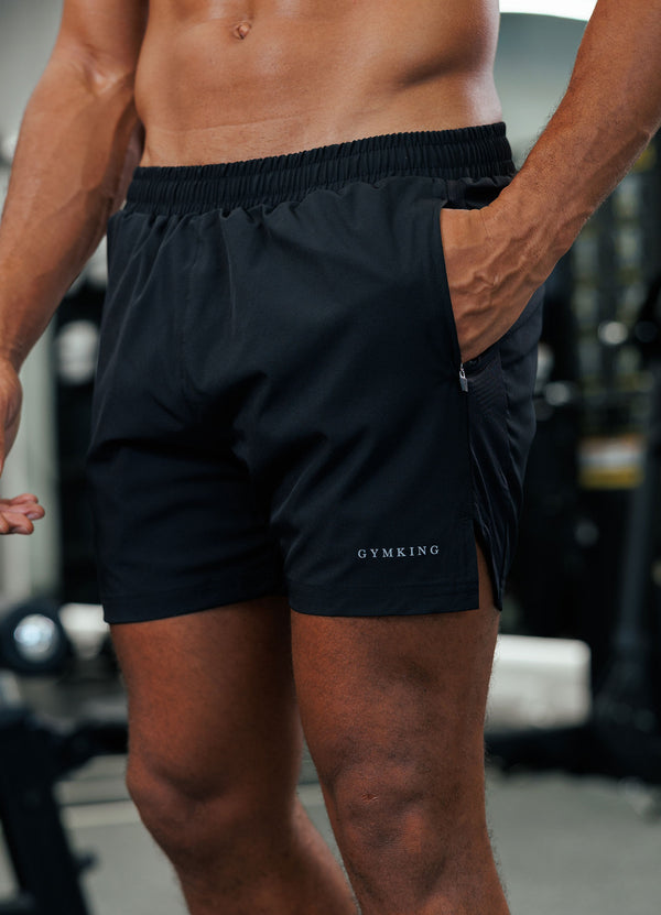 Gym King Geometric Knit Linear Short Black