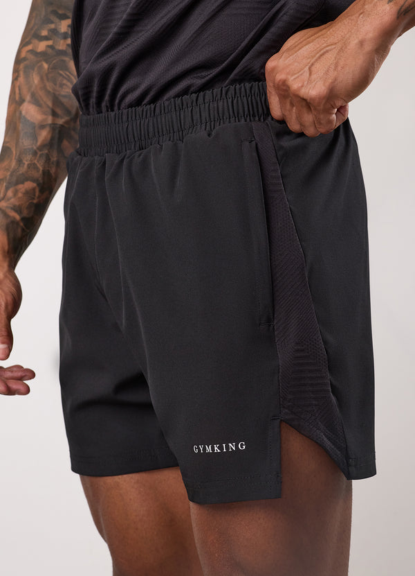 Gym King Geometric Knit Linear Short Black