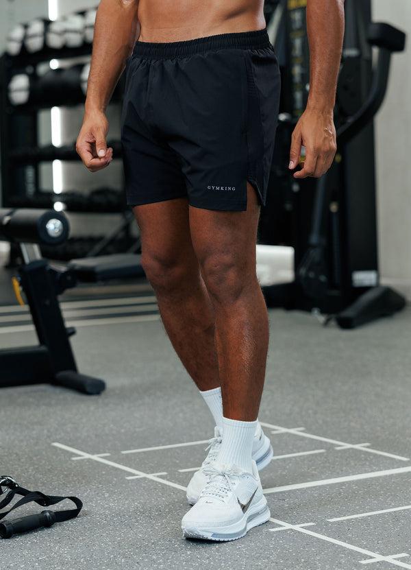 gym king Geometric Knit Linear Short Black