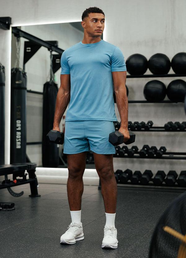 Gym King Geometric Knit Short Sea Mist