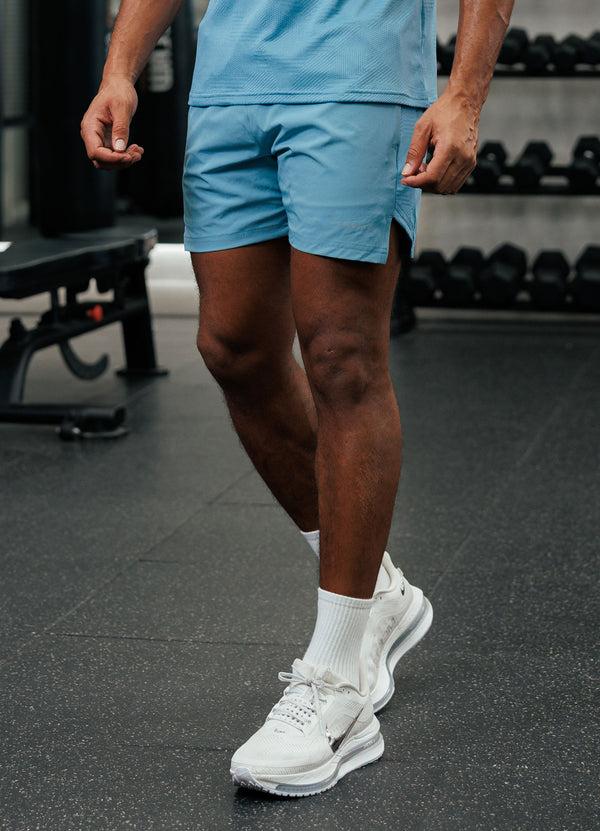 gym king Geometric Knit Short Sea Mist