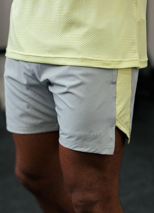 Gym King Geometric Knit Short Urban Grey/Limelight