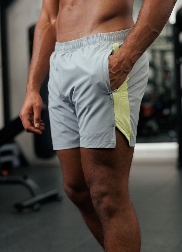 Gym King Geometric Knit Short Urban Grey/Limelight