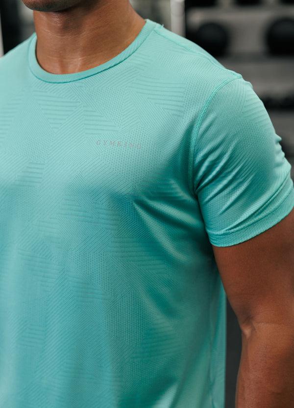 Gym King Geometric Knit Tee Apple Green