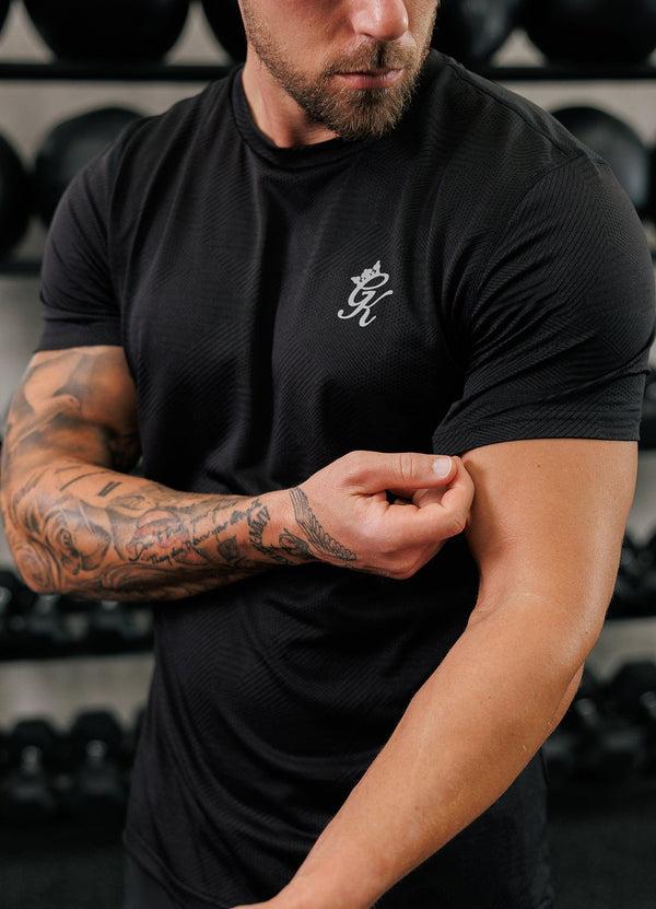 Gym King Geometric Knit Tee Black