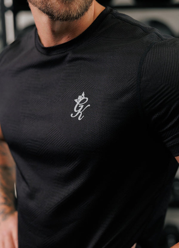 Gym King Geometric Knit Tee Black