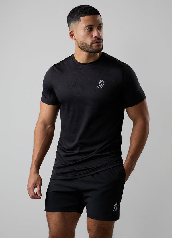 Gym King Geometric Knit Tee Black