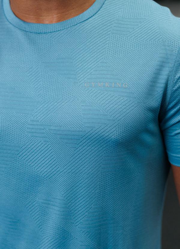 Gym King Geometric Knit Tee Sea Mist