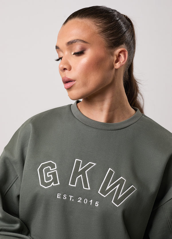Gym King GKW Oversized Crew Dusk Green