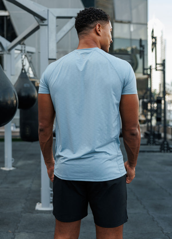 gym king Gym king Energy Texture Tee Dusk Blue
