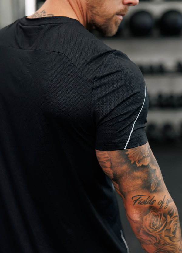 gym king Hex All Over Print Tee Black/Fossil Grey