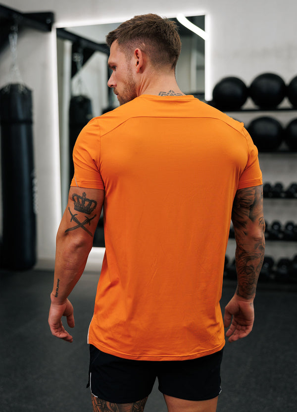 Gym King Hex All Over Print Tee Burnt Orange
