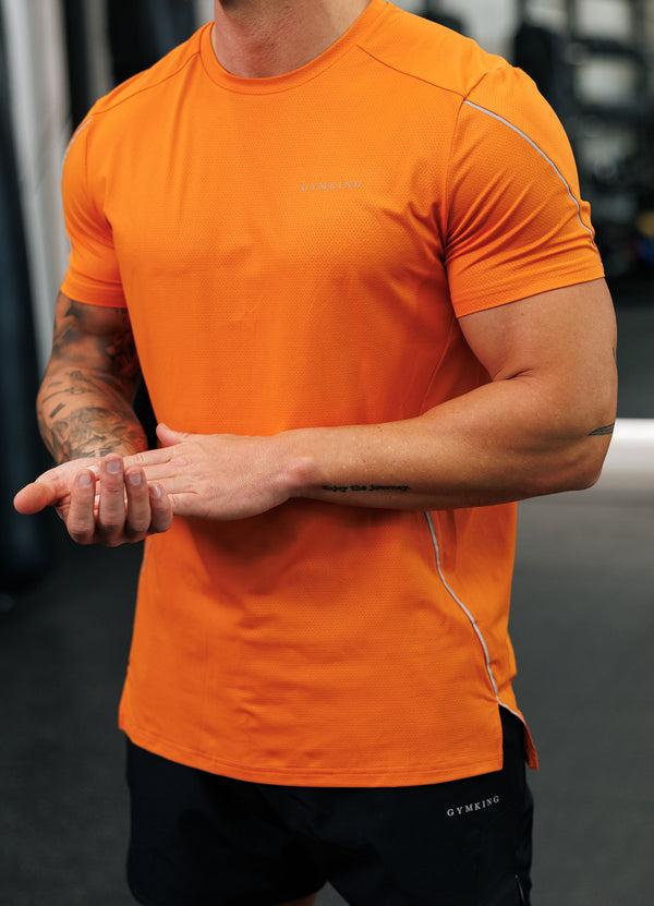 Gym King Hex All Over Print Tee Burnt Orange