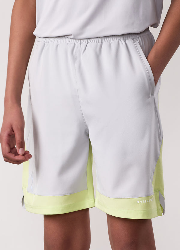 Gym King Kids Advance Short Light Grey/Limelight