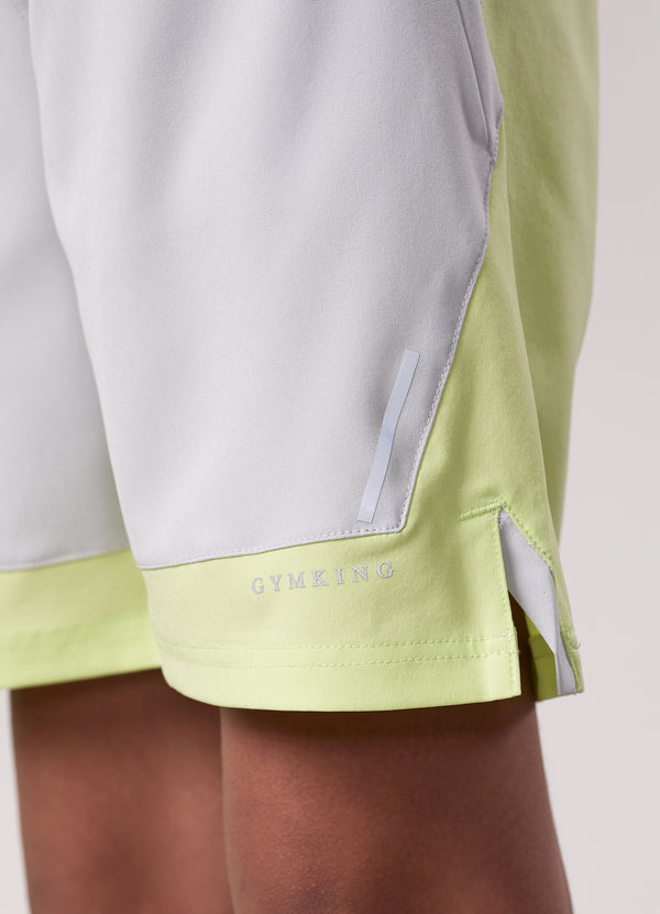 Gym King Kids Advance Short Light Grey/Limelight