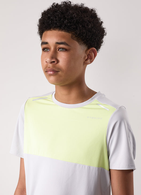 gym king Kids Advance Tee Light Grey/Limelight