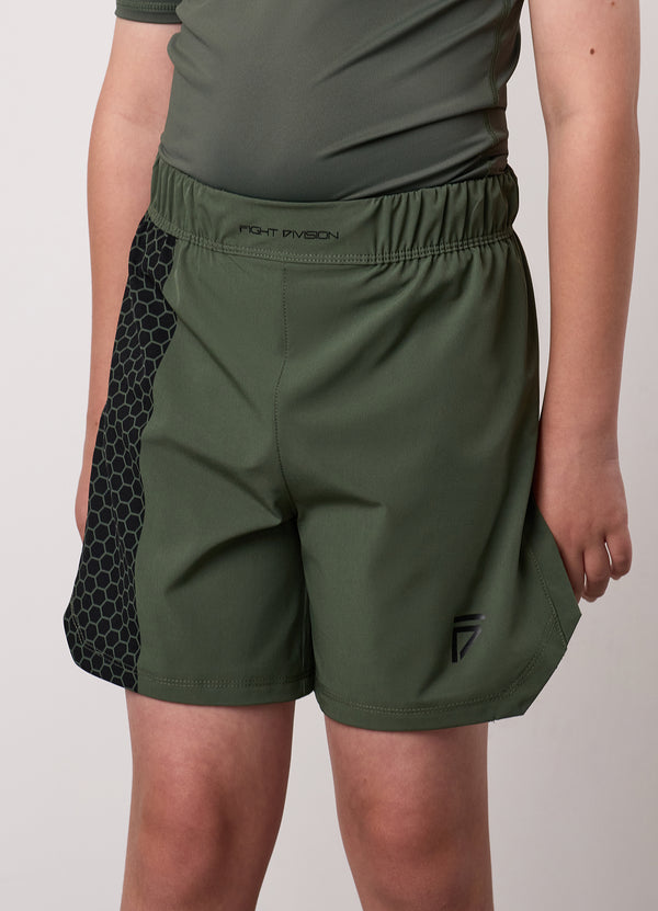 Gym King Kids Combat Short Deep Olive