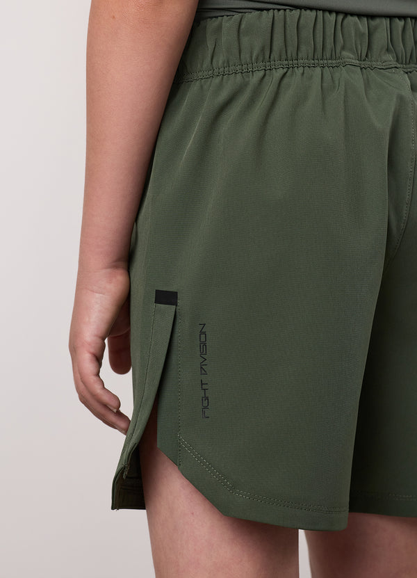 Gym King Kids Combat Short Deep Olive