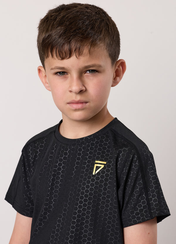 Gym King Kids Debossed Training Tee Black