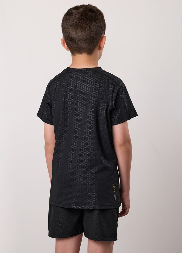 gym king Kids Debossed Training Tee Black