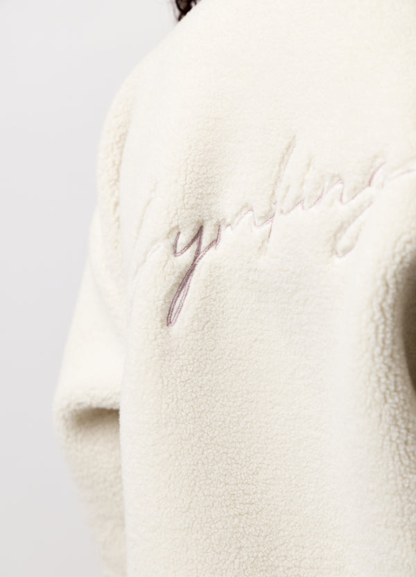 Gym King Kids Full Zip Borg Jacket Cream