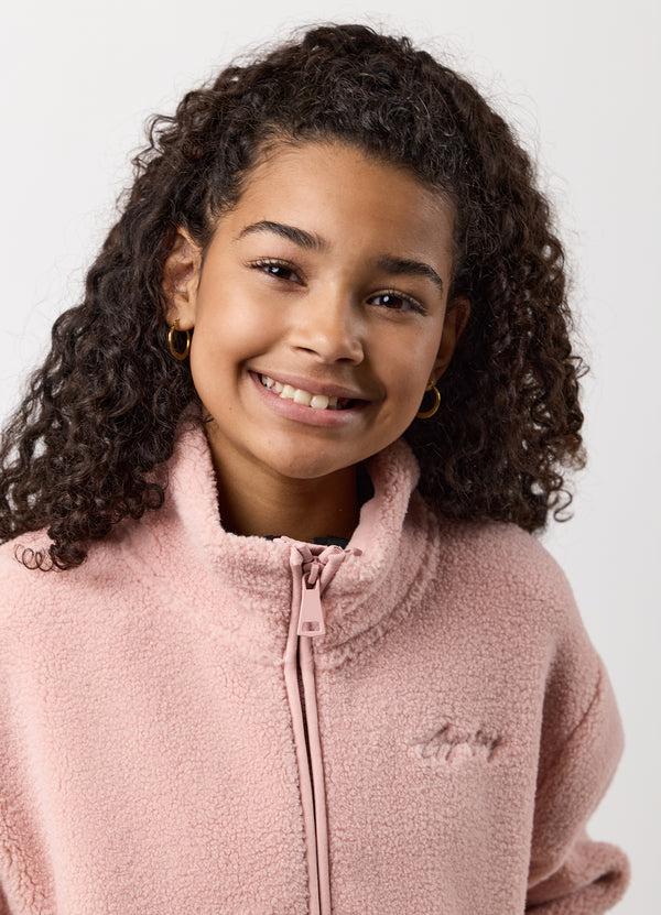 Gym King Kids Full Zip Borg Jacket Pink Blush