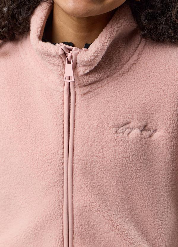 Gym King Kids Full Zip Borg Jacket Pink Blush
