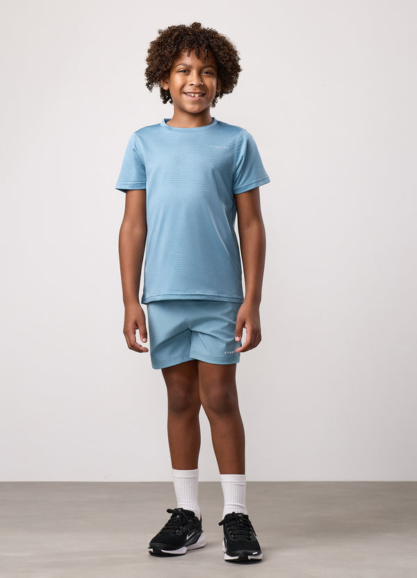 Gym King Kids Geometric Knit Short Sea Mist