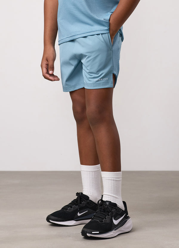 gym king Kids Geometric Knit Short Sea Mist