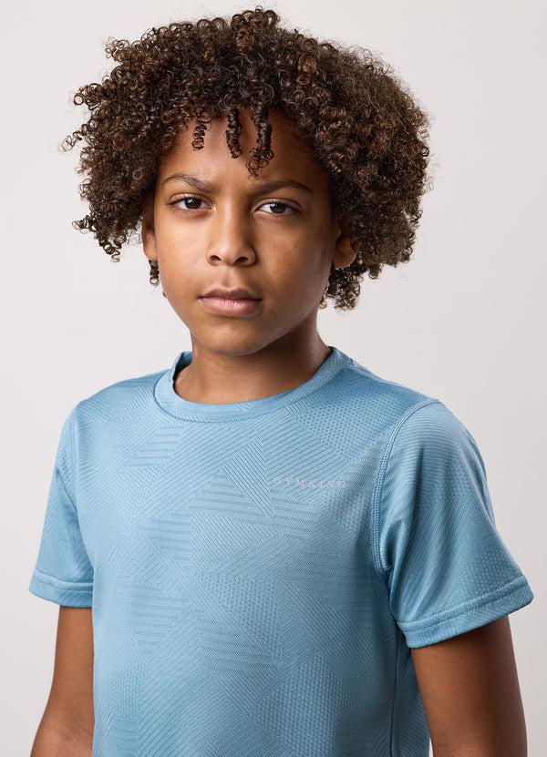 Gym King Kids Geometric Knit Tee Sea Mist