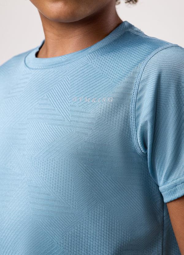 Gym King Kids Geometric Knit Tee Sea Mist