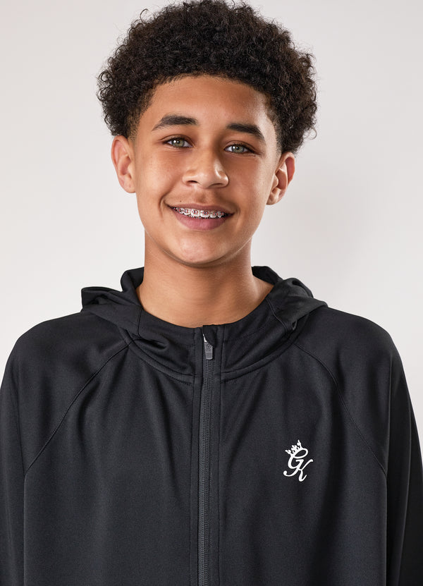 Gym King Kids Lightweight Poly Full Zip Black
