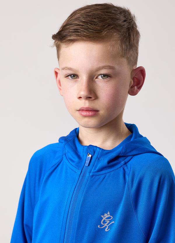 gym king Kids Lightweight Poly Full Zip Sonic Blue