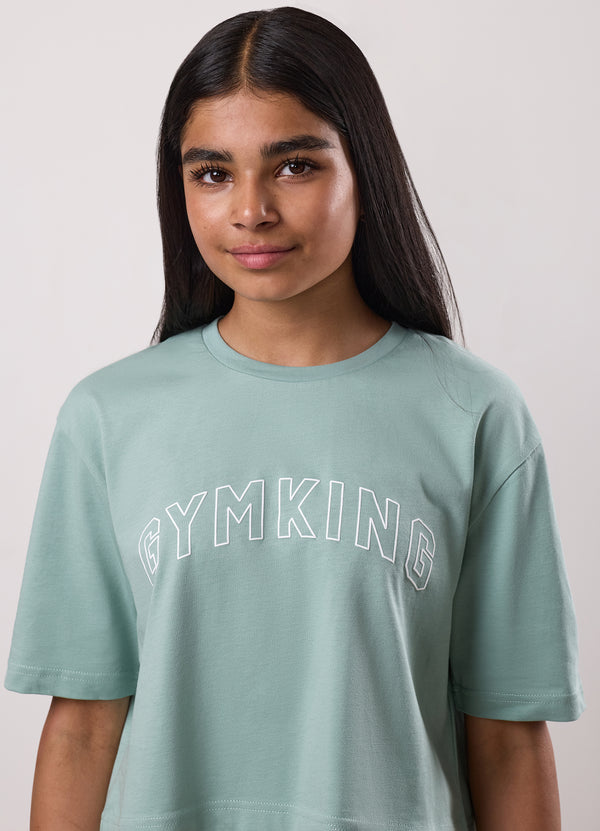 gym king Kids Malibu Cropped Tee Green Mist