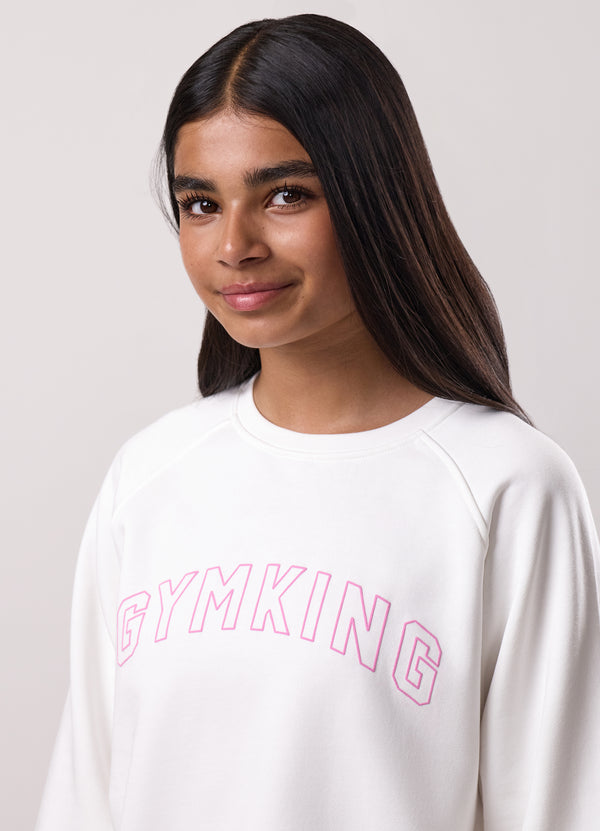 gym king Kids Malibu Raglan Sleeve Crew Cream