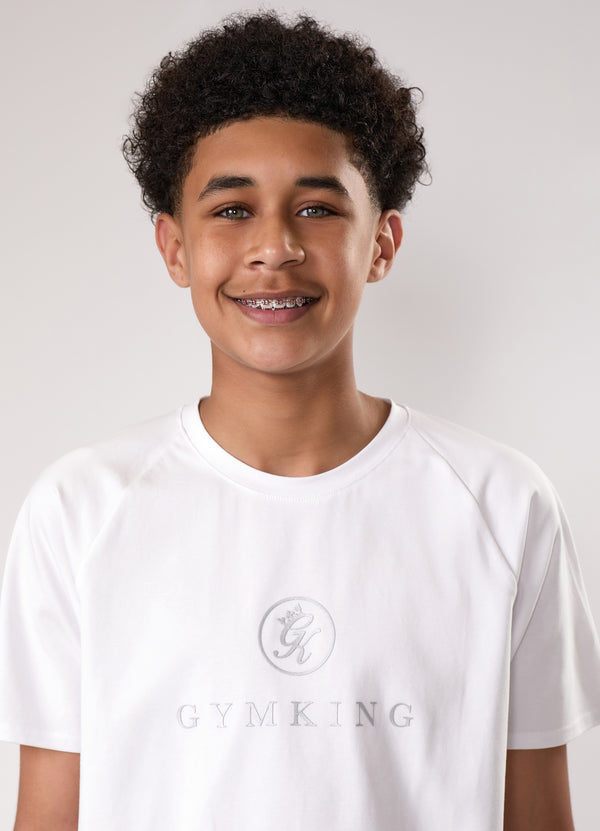 gym king Kids Pro Tee White