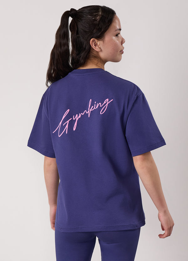 Gym King Kids Script Boyfriend Tee Starlight Blue