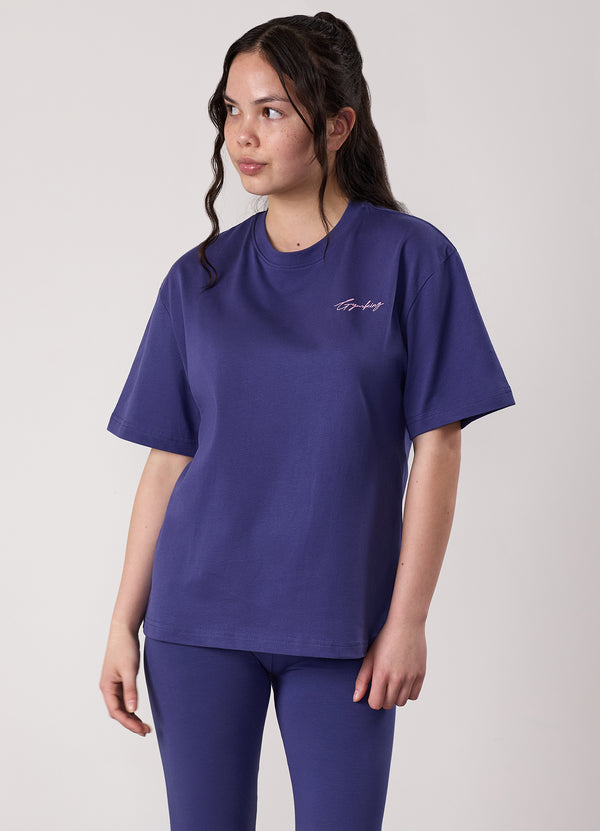 Gym King Kids Script Boyfriend Tee Starlight Blue