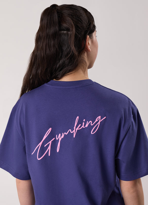 Gym King Kids Script Boyfriend Tee Starlight Blue