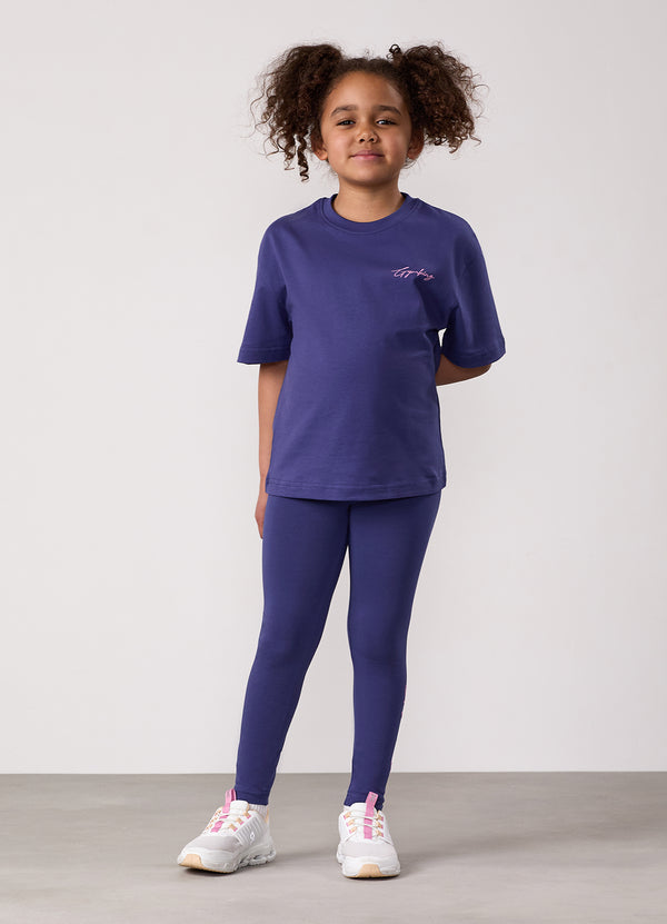 gym king Kids Script Boyfriend Tee Starlight Blue