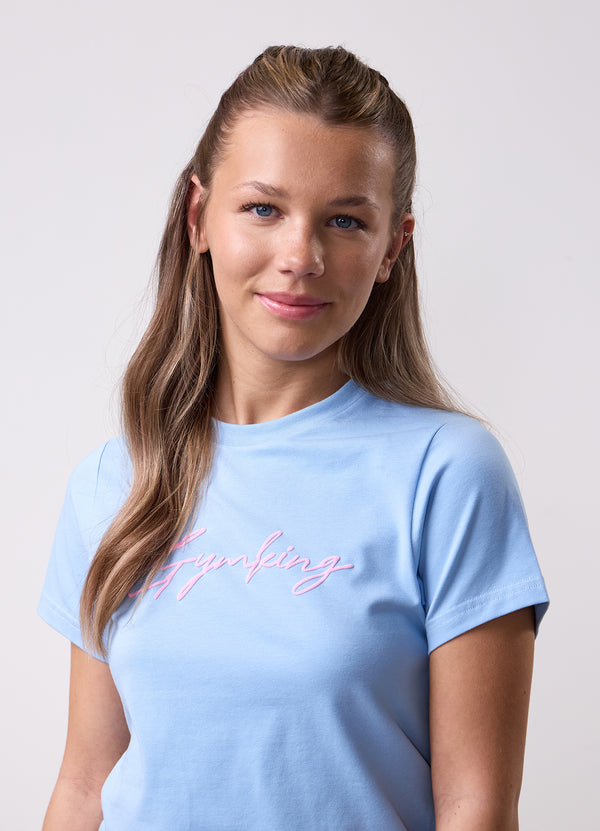 Gym King Kids Script Jersey Fitted Tee Sky Blue