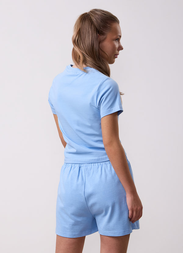 gym king Kids Script Jersey Fitted Tee Sky Blue