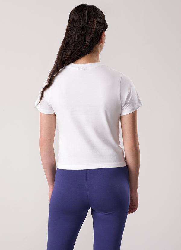 Gym King Kids Script Jersey Fitted Tee White