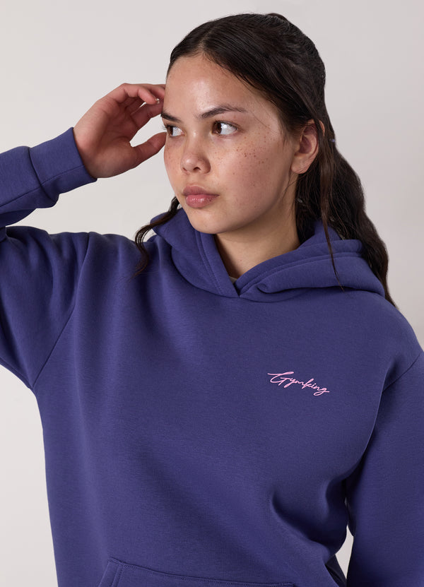 Gym King Kids Script Oversized Hood Starlight Blue