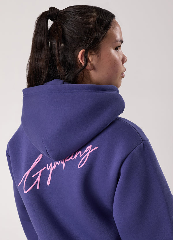 Gym King Kids Script Oversized Hood Starlight Blue