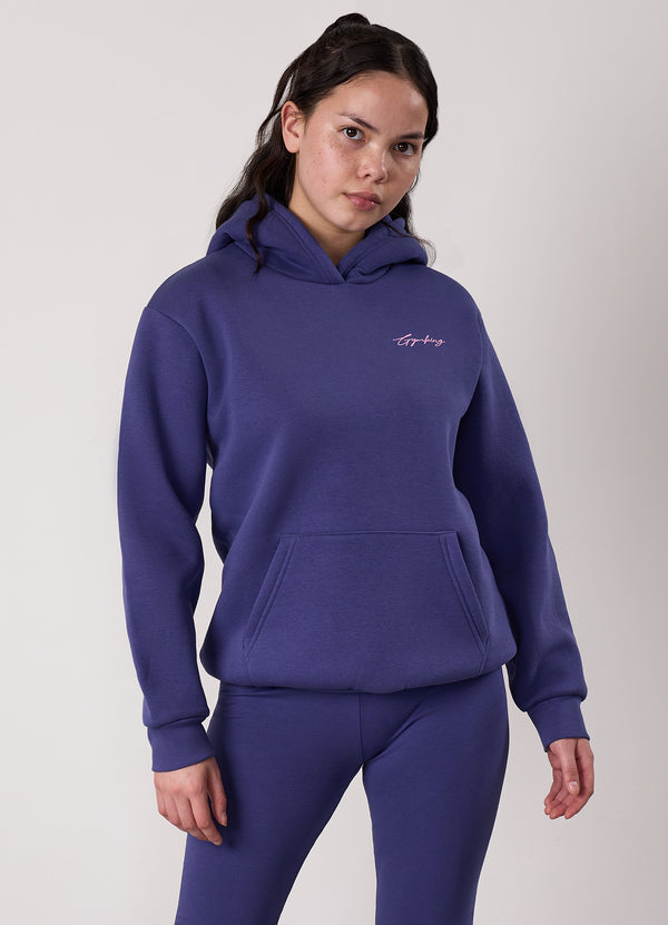 gym king Kids Script Oversized Hood Starlight Blue