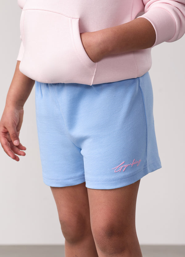 Gym King Kids Script Relaxed Fit Short Sky Blue