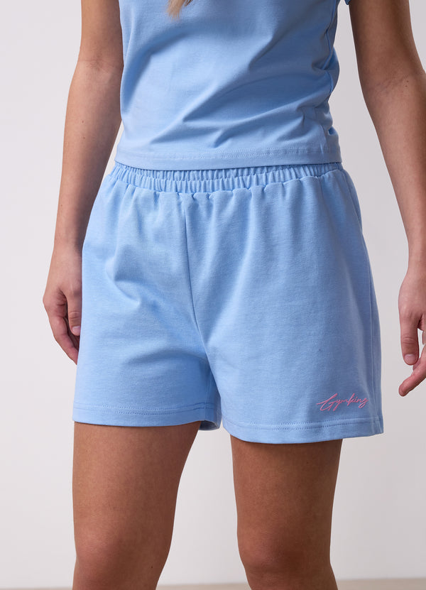 gym king Kids Script Relaxed Fit Short Sky Blue