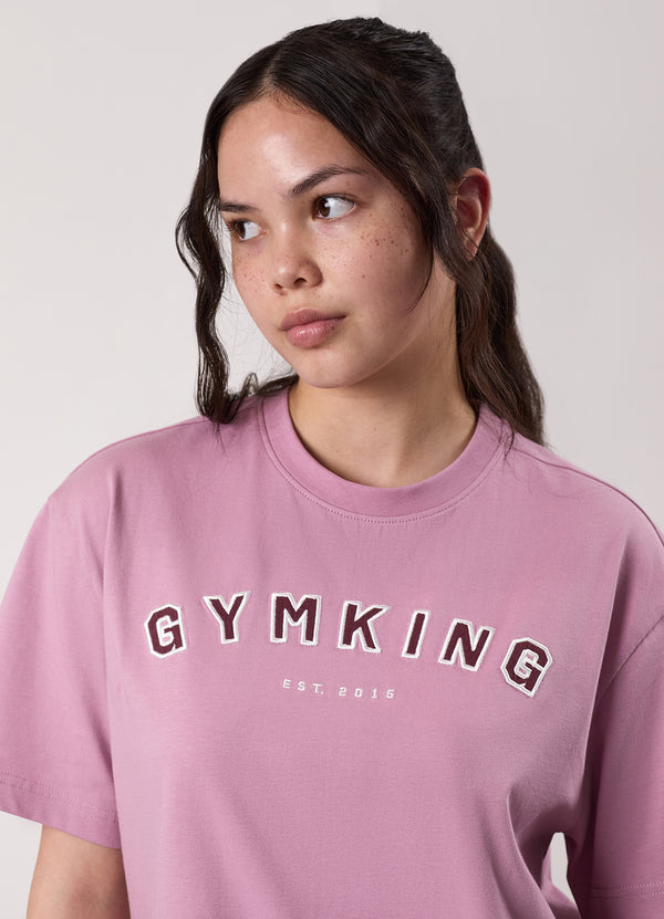 Gym King Kids Shadow Boyfriend Tee Mauve